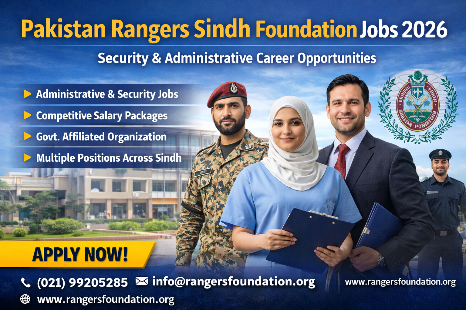 Pakistan Rangers Sindh Foundation Jobs 2026